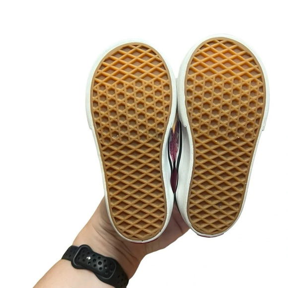 Vans Slip-On V Shoe - Checkerboard Pack- Fuchsia/White - Toddler Girls' 5.5 - Picture 10 of 11